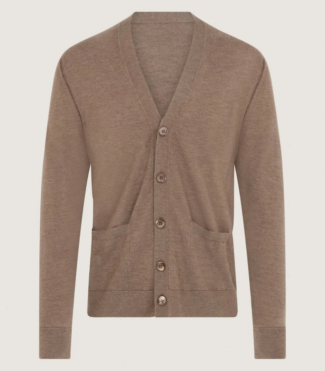 Men'S Extra Fine Worsted Cashmere Seamless Cardigan