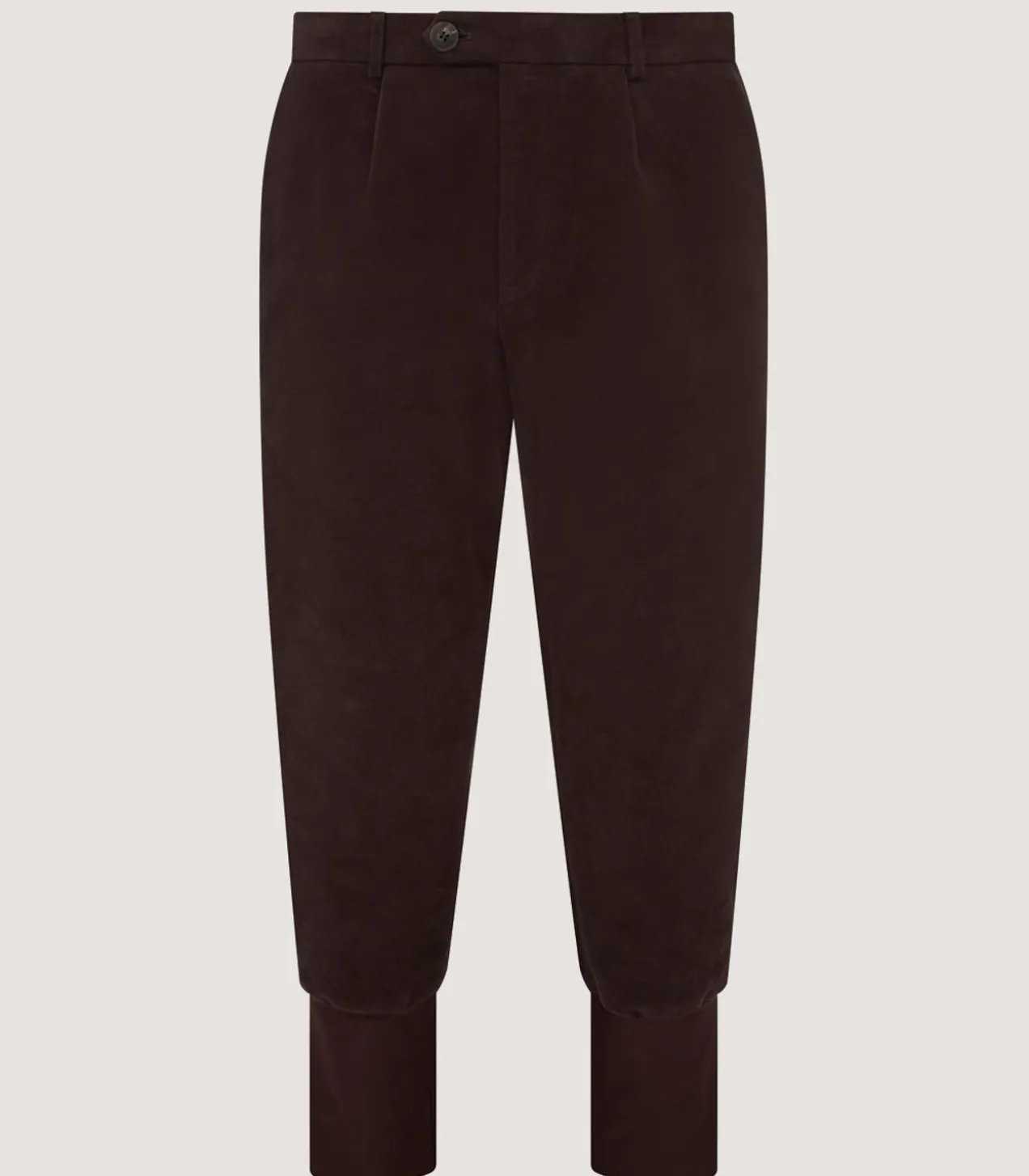 Men'S Moleskin Breeks - Storm Cuff In Rouge Brown