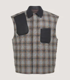 Men'S Padded Barn Gilet In Flannel Grey