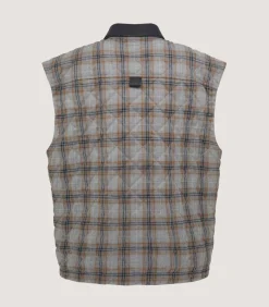Men'S Padded Barn Gilet In Flannel Grey