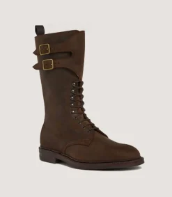 Men'S Rough Out Nubuck Twin Strap Boot With Ridgeway Sole In Dark Brow