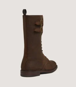 Men'S Rough Out Nubuck Twin Strap Boot With Ridgeway Sole In Dark Brow
