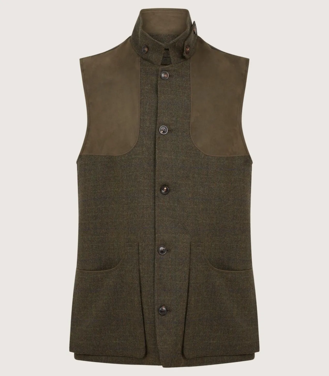 Men'S Technical Tweed High Collar Sporting Vest In Strathbeg