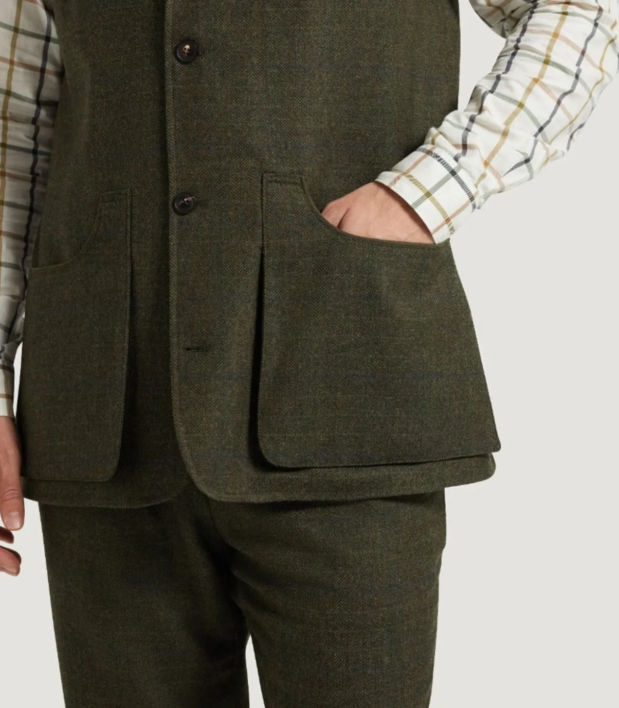 Men'S Technical Tweed High Collar Sporting Vest In Strathbeg