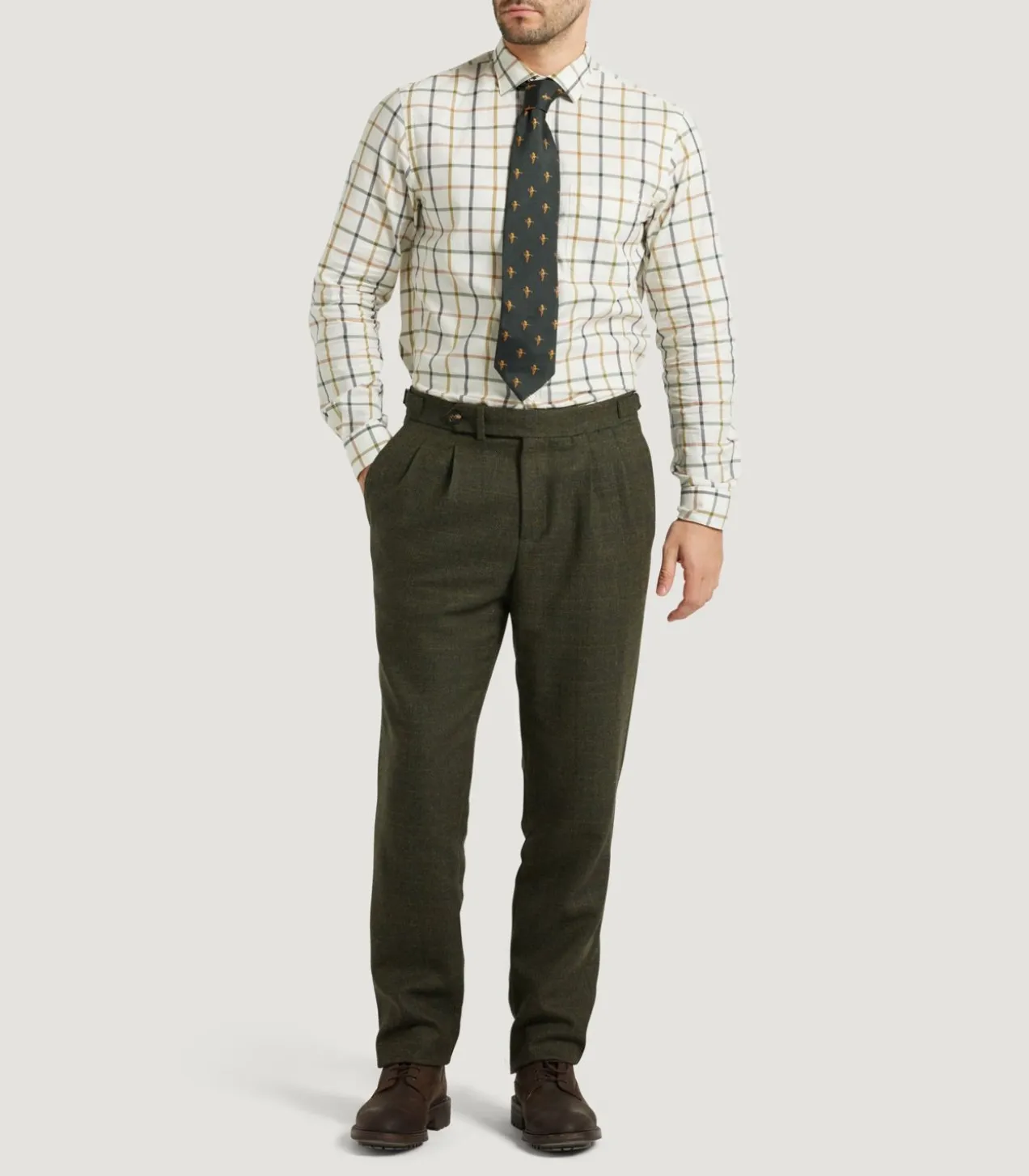 Men'S Technical Tweed Two Pleat Sporting Trousers In Strathbeg