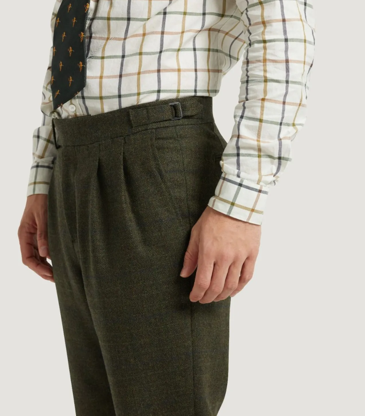 Men'S Technical Tweed Two Pleat Sporting Trousers In Strathbeg