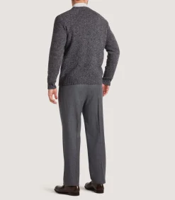 Men'S Two Pleat Trouser In Flannel Grey