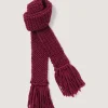 Saltby Handknitted Wool Garter In Burgundy