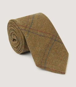 Tweed Check Tie In Berkshire Green