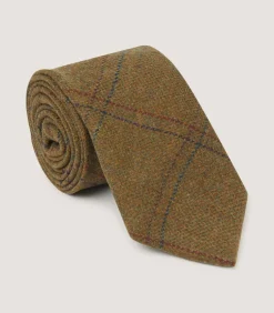 Tweed Check Tie In Berkshire Green