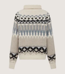Women'S Cashmere Fairisle Falcon Crew Neck Sweater In Kestral