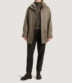 Women'S Cashmere Tweed Raglan Field Coat