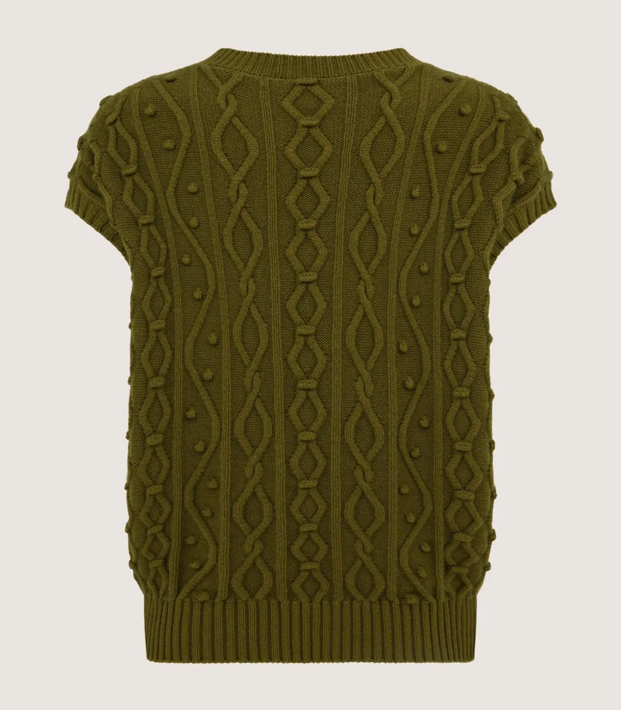 Women'S Cotton Cashmere Aran Crew Neck Tank In Olive
