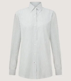 Women'S Sage Cotton Linen Button Down Shirt